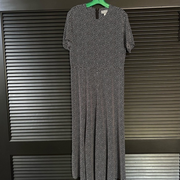 Vintage 90’s RomCom Style Long and Loose Black and White Polka Dot Dress, Size 6 - Picture 1 of 14